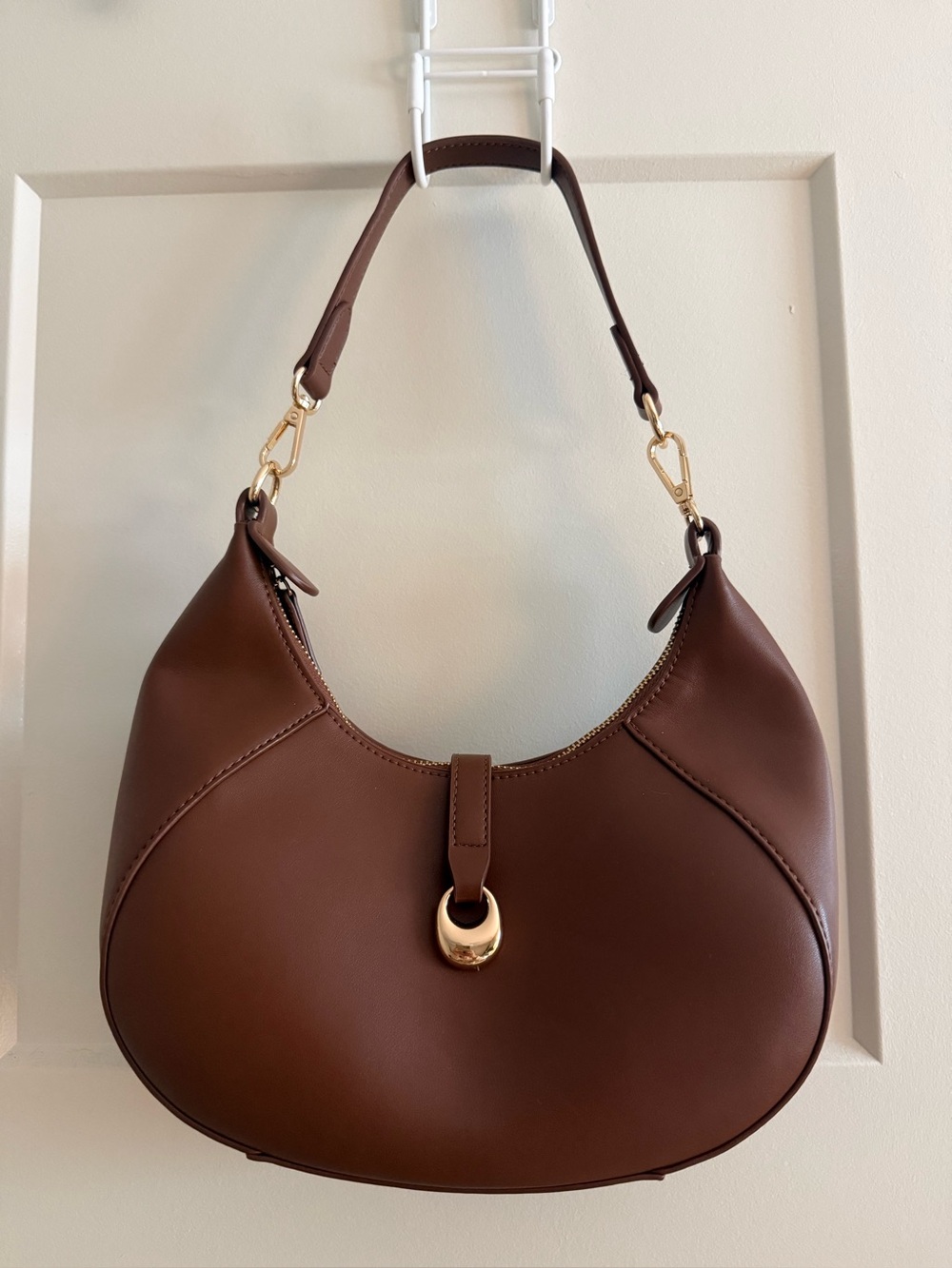 NWOT Brown Crescent Hobo Shoulder Bag